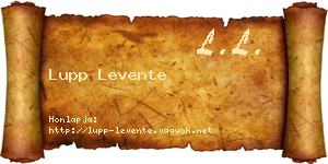 Lupp Levente névjegykártya